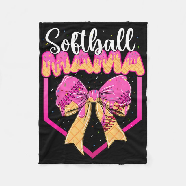 Softball-Mama-Drip-Eiscreme-Drip-Streusel-Mama-Bog Fleecedecke (Vorderseite)