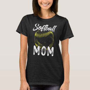 Softball-Mama für weibliche Familienmitglieder am T-Shirt