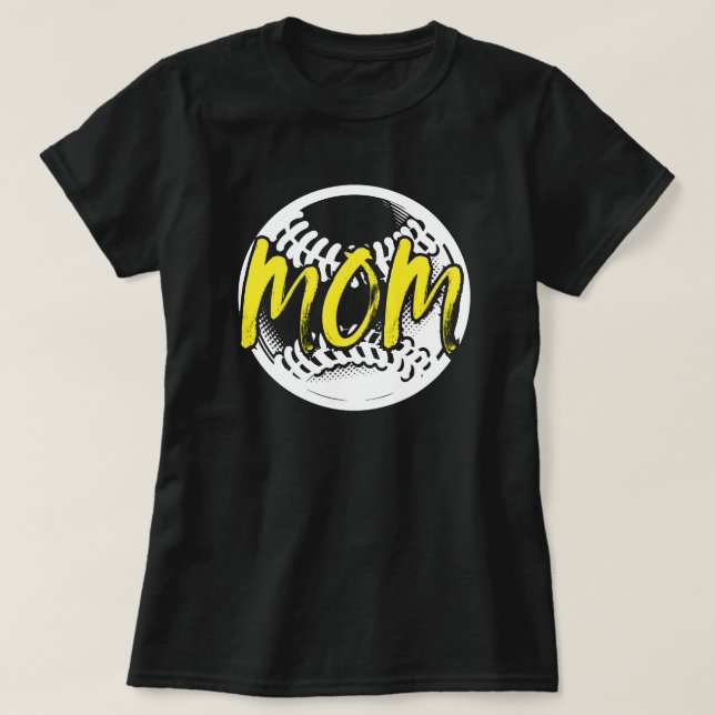 Softball-Mama | Game Day | Softball Mama Black T-Shirt (Design vorne)