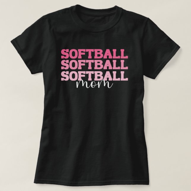 Softball-Mama | Game Day | Softball Mama Black T-Shirt (Design vorne)