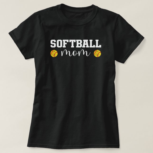 Softball-Mama | Game Day | Softball Mama Black T-Shirt (Design vorne)