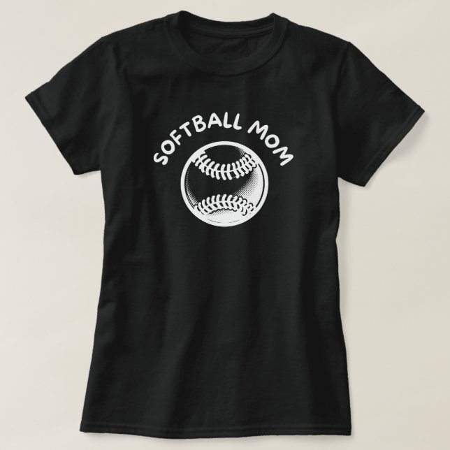 Softball-Mama | Game Day | Softball Mama Black T-Shirt (Design vorne)