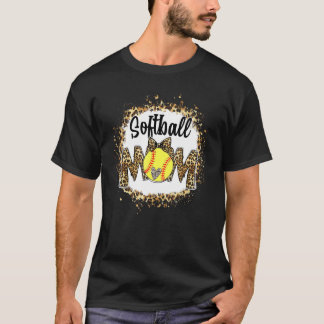Softball Mama Leopard gebleicht Mama Mama Mother M T-Shirt