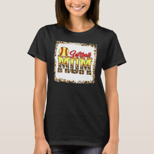 Softball Mama Leopard gebleicht Mama Mama Mother M T-Shirt