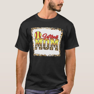 Softball Mama Leopard gebleicht Mama Mama Mother M T-Shirt