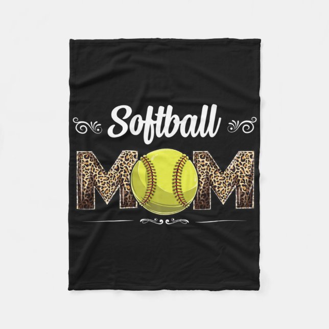 Softball-Mama Leopard Lustige Ball-Mama Muttertag  Fleecedecke (Vorderseite)