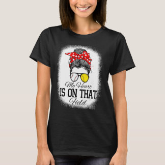 Softball-Mama Mein Herz steht auf Field Baseball-M T-Shirt