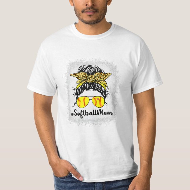 Softball-Mama mit Leopard T-Shirt (Vorderseite)