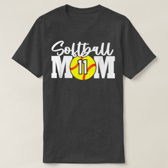 Softball-Mama Nr. 11 T-Shirt (Design vorne)