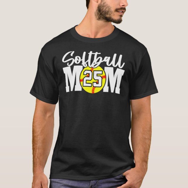 Softball-Mama Nr. 25 T-Shirt (Vorderseite)