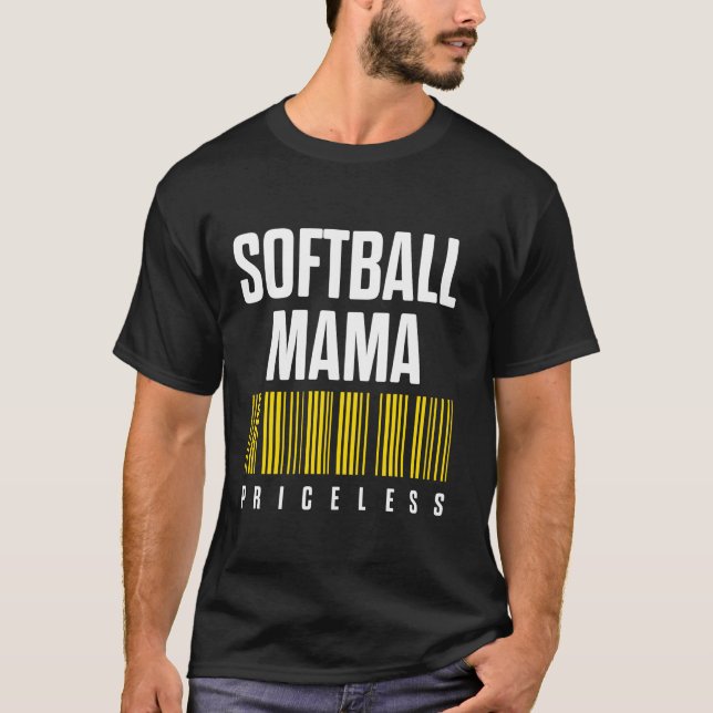 Softball Mama Proud Mama T-Shirt (Vorderseite)