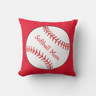 Softball Mama Rot und Weiß Außenkissen Kissen Für Draußen