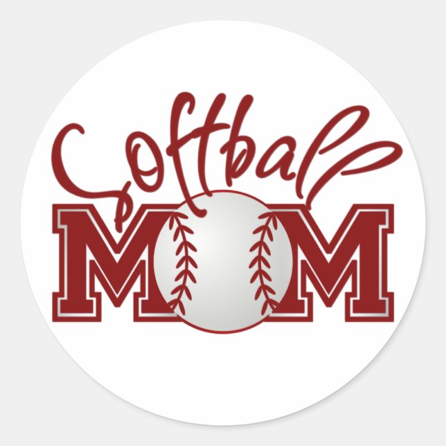 Softball-MAMA Runder Aufkleber (Vorderseite)