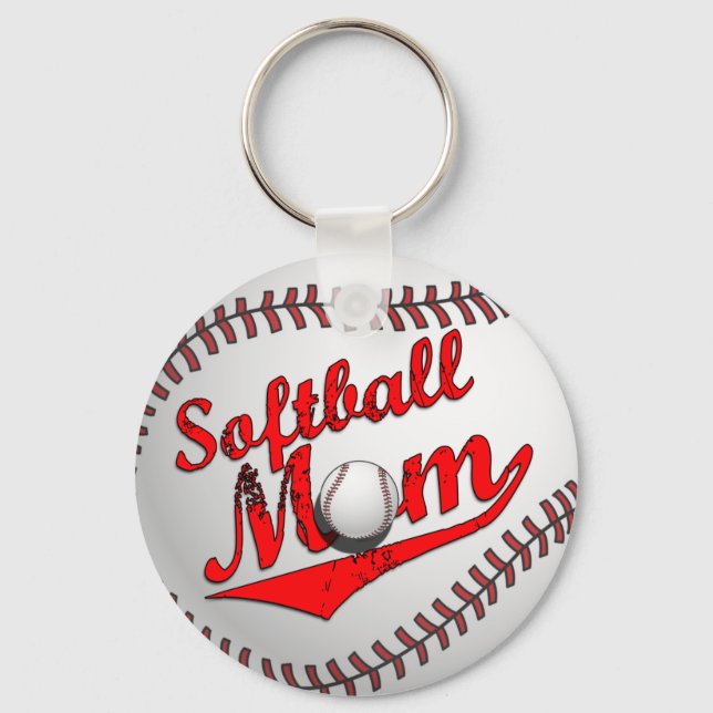 Softball-Mama Schlüsselanhänger (Vorderseite)