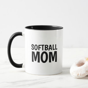 Softball-Mama, schwarz weiß zweifarbige Kaffeetass Tasse