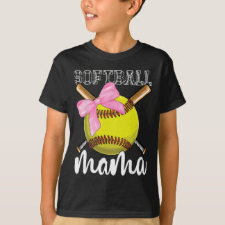 Softball-Mama Softball-Cocotte-Schleife T-Shirt