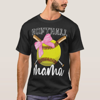 Softball Mama Softball Coquette Schleife T-Shirt