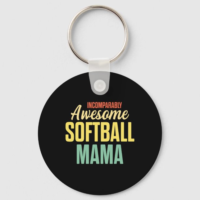 Softball-Mama Stolz Mutter Teamplayer  Schlüsselanhänger (Vorderseite)