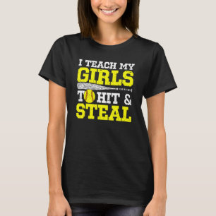 Softball Mama Vater ich lehre meine Mädchen zu sch T-Shirt