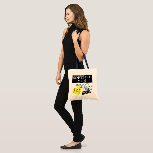 SOFTBALL-MAMA: WIE EIN BOSS TRAGETASCHE (Vorderseite (Model))
