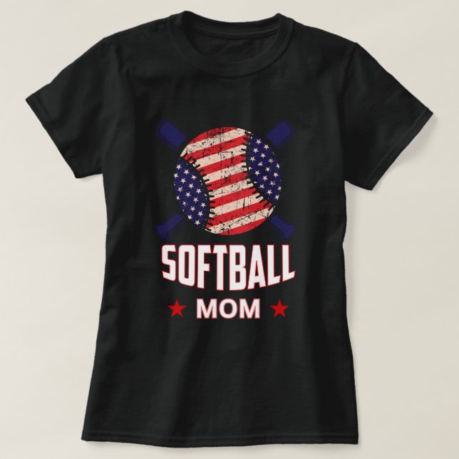 Softball-Mama - Zitat | Softball-Sprichwort T-Shirt (Design vorne)