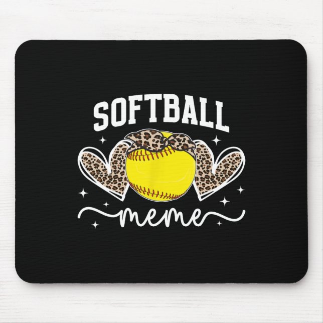 Softball Meme Heart Grandma Meme Of A Softball Pla Mousepad (Vorne)