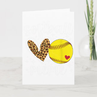 Softball-Meme Herz-Oma-Meme eines Softball-Schläge Karte