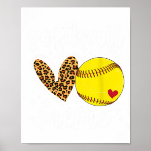 Softball-Meme Herz-Oma-Meme eines Softball-Schläge Poster
