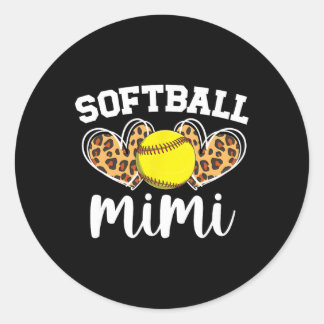Softball Mimi Stolz Mimi auf einen Softballspieler Runder Aufkleber
