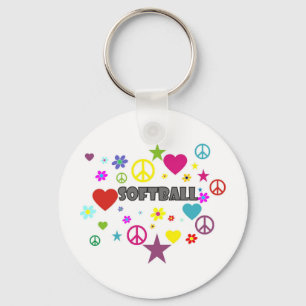 Softball-Mischgraphiken Schlüsselanhänger