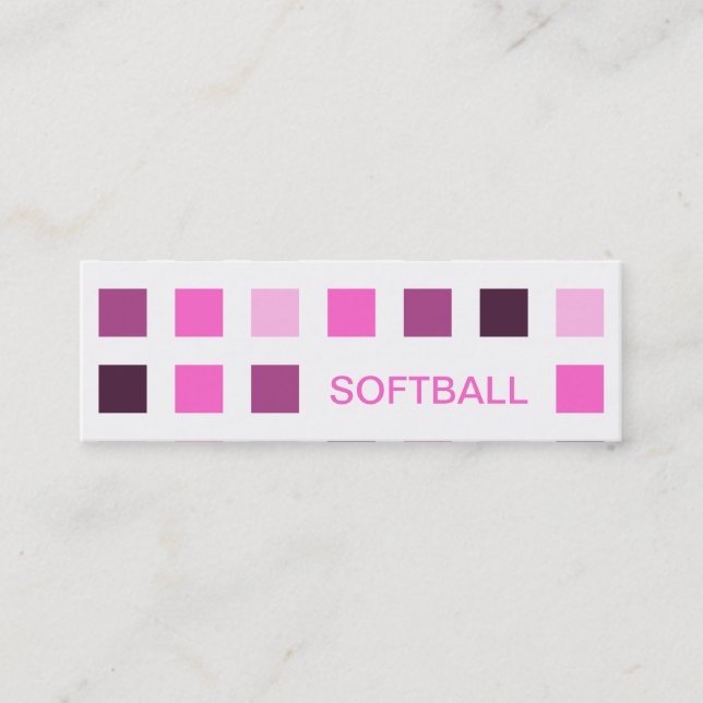 SOFTBALL (Mod-Quadrate) Mini Visitenkarte (Vorderseite)
