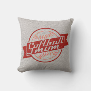 Softball Mom Nom et numéro Coussin Cushion