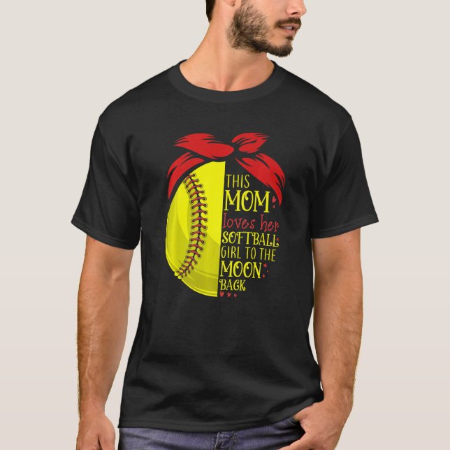 Softball  Mom Women Pitcher Catcher Girls T-Shirt (Vorderseite)