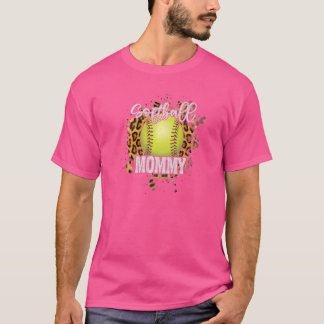 Softball Mommy Vintag Softball Familie Matching T-Shirt
