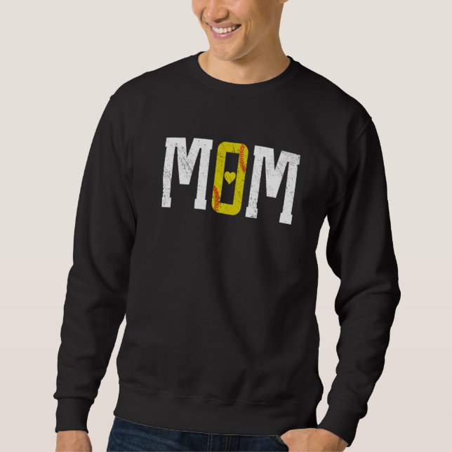 Softball-Mutter-Herz   Sweatshirt (Vorderseite)