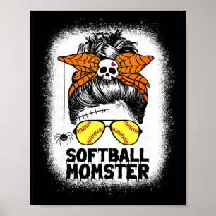 Softball-Mutter-Leben Unordentlicher Dutt Hallowee Poster
