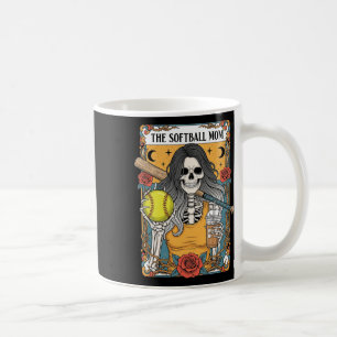 Softball-Mutter-Tarotkarte-Skelett-Mutter-Blumen-E Kaffeetasse