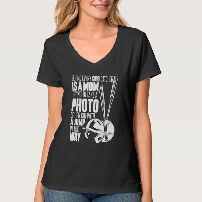 Softball-Mutter Werfer Fänger Schlagmann Softball T-Shirt (Vorderseite)