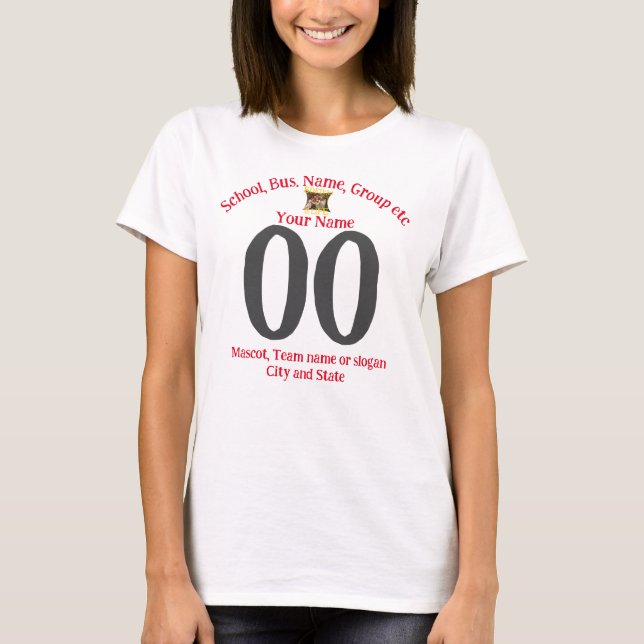 Softball Name Team Name Stadt Staat T - Shirt (Vorderseite)