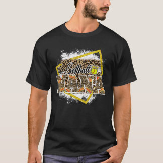 Softball Nana Leopard gebleicht Familienmatte T-Shirt