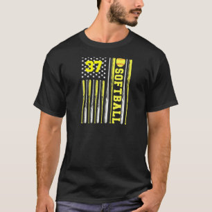 Softball Nr. 37 Dreißig Sieben Gelbe Ba T-Shirt