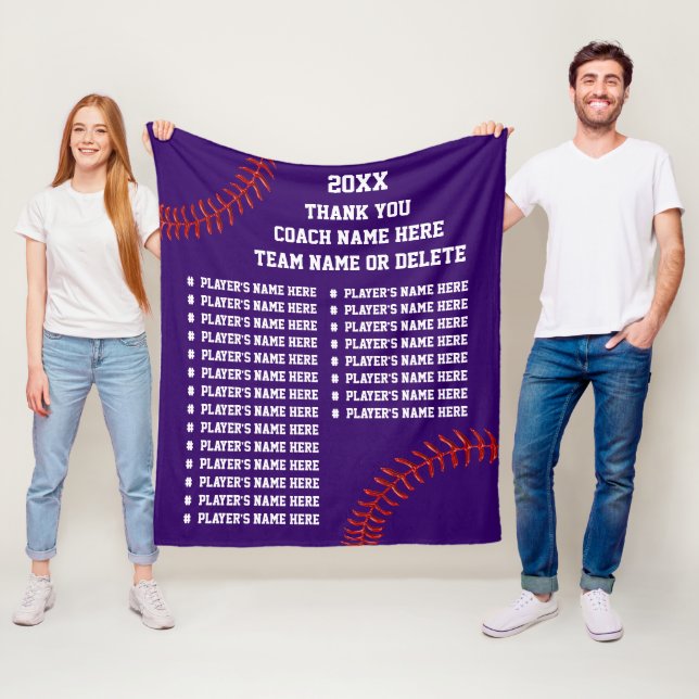 Softball-oder Baseballtrainer-Geschenke, Ihre Fleecedecke (Beispiel)