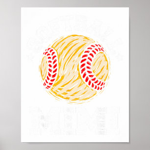 Softball Oma Distressed Vintage Lustig Großmutter Poster
