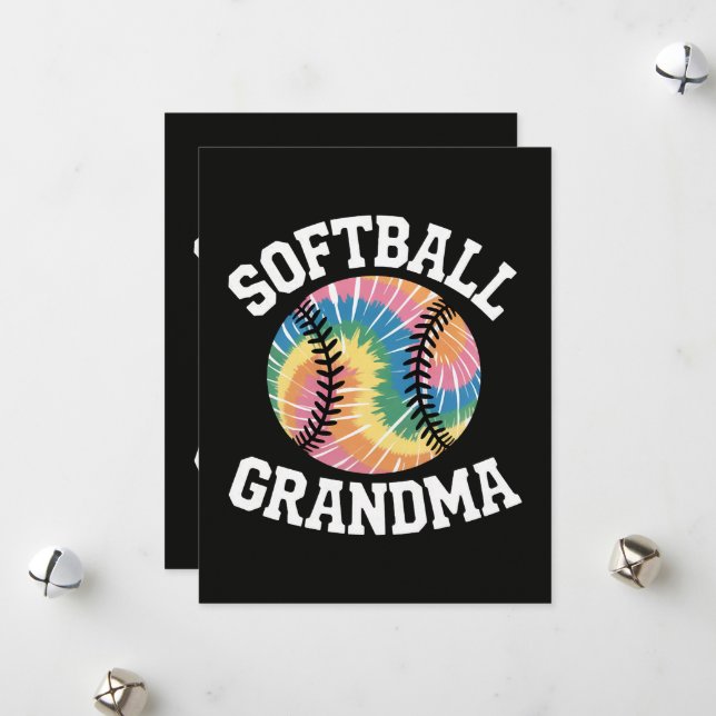 Softball-Oma Feiertagskarte (Vorderseite/Rückseite Beispiel)