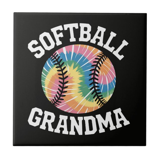 Softball-Oma Fliese (Vorderseite)