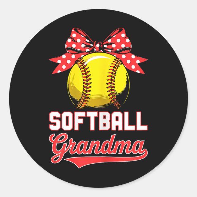 Softball Oma Shirt Women Softball Lover Mutter Runder Aufkleber (Vorderseite)