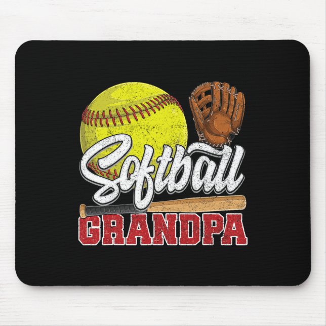 Softball Opa Softball Player Game Day Father's Mousepad (Vorne)