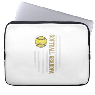 Softball-Opa Vintage-Flag-Vektordesign_1 Laptopschutzhülle