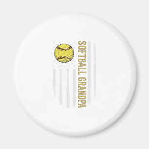 Softball-Opa Vintage-Flagge Vektordesign_1 Magnet