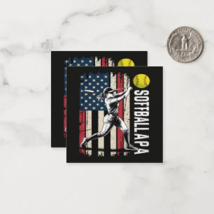 Softball Papa Amerikanische US-Flagge Mitteilungskarte